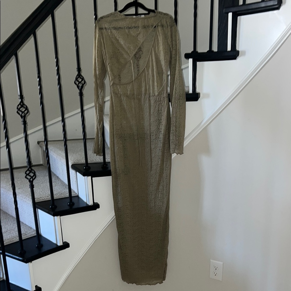 House of CB Elegant Sheer Long Sleeve Dress